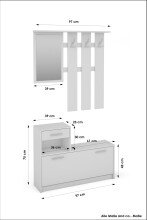 Garderoben-Set >TAMINA< 2-teilig in Beton-Optik 97 x 190 x 25 cm (BxHxT)