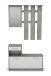 Garderoben-Set >TAMINA< 2-teilig in Beton-Optik 97 x 190 x 25 cm (BxHxT)