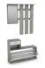 Garderoben-Set >TAMINA< 2-teilig in Beton-Optik 97 x 190 x 25 cm (BxHxT)