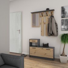 Garderoben-Set >TAMINA< 2-teilig in Eiche-Optik /...