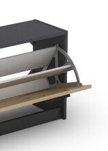 Garderoben-Set >TAMINA< 2-teilig in Eiche-Optik / Anthrazit - 97 x 190 x 25 cm (BxHxT)