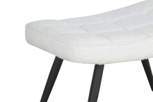 Sitzhocker >UTA< in Off White aus Bouclé-Stoff 60 x 39 x 41 cm (BxHxT)