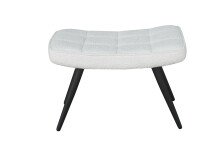 Sitzhocker >UTA< in Off White aus Bouclé-Stoff 60 x 39 x 41 cm (BxHxT)