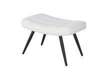 Sitzhocker >UTA< in Off White aus Bouclé-Stoff 60 x 39 x 41 cm (BxHxT)