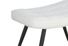 Sitzhocker >UTA< in Off White aus Bouclé-Stoff 60 x 39 x 41 cm (BxHxT)