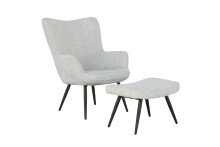 Sitzhocker >UTA< in Off White aus Grob-Cord 60 x 39 x 41 cm (BxHxT)