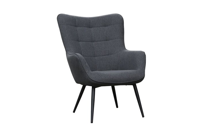 Sessel >UTA< in Dunkelgrau aus Webstoff 72 x 97 x 80 cm (BxHxT)