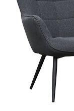 Sessel >UTA< in Dunkelgrau aus Webstoff 72 x 97 x 80 cm (BxHxT)