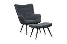 Sessel >UTA< in Dunkelgrau aus Webstoff 72 x 97 x 80 cm (BxHxT)