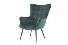 Sessel >UTA< in Dunkelgrün aus Samtstoff 72 x 97 x 80 cm (BxHxT)