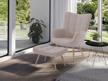 Sessel >UTA< in Sandfarben aus Webstoff 72 x 97 x 80 cm (BxHxT)