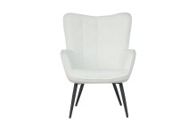 Sessel >UTA< in Off White aus Bouclé-Stoff 72 x 97 x 80 cm (BxHxT)