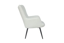 Sessel >UTA< in Off White aus Bouclé-Stoff 72 x 97 x 80 cm (BxHxT)