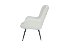 Sessel >UTA< in Off White aus Bouclé-Stoff 72 x 97 x 80 cm (BxHxT)