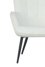 Sessel >UTA< in Off White aus Bouclé-Stoff 72 x 97 x 80 cm (BxHxT)