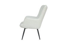 Sessel >UTA< in Off White aus Bouclé-Stoff 72 x 97 x 80 cm (BxHxT)