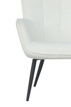 Sessel >UTA< in Off White aus Bouclé-Stoff 72 x 97 x 80 cm (BxHxT)