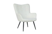 Sessel >UTA< in Off White aus Bouclé-Stoff 72 x 97 x 80 cm (BxHxT)