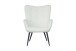 Sessel >UTA< in Off White aus Bouclé-Stoff 72 x 97 x 80 cm (BxHxT)