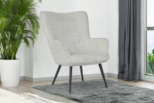 Sessel >UTA< in Off White aus Grob-Cord 72 x 97 x...