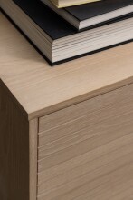 Sideboard >Linley< mit 3 Türen, in Eiche weiss , MDF - 135,4x80x40cm (BxHxT)