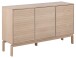 Sideboard >Linley< mit 3 Türen, in Eiche weiss , MDF - 135,4x80x40cm (BxHxT)