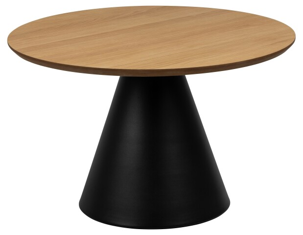 Beistelltisch >Soli< "rund" in Eiche furniert / schwarz - 43x65cm (HxD)