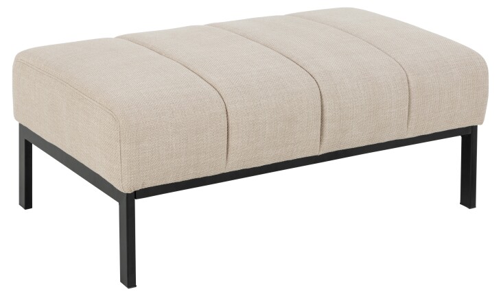 Sitzhocker >Caix< in Beige, Stoff - 100x41x61cm (BxHxT)