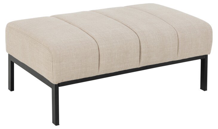 Sitzhocker >Caix< in Beige, Stoff - 100x41x61cm (BxHxT)