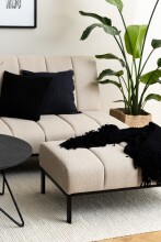 Sitzhocker >Caix< in Beige, Stoff - 100x41x61cm (BxHxT)