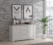 Sideboard >ILOPPA< mit 3 Schubladen und 2 Türen, in Schnee / Nelson Eiche Dekor - 160x92,5x44,3cm (BxHxT)