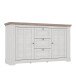 Sideboard >ILOPPA< mit 3 Schubladen und 2 Türen, in Schnee / Nelson Eiche Dekor - 160x92,5x44,3cm (BxHxT)