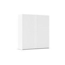Schwebetürenschrank >Fifty< mit 2 Böden und 2 Kleiderstangen, in alpinweiß - 201x223x66cm (BxHxT)