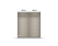 Schwebetürenschrank >Fifty< mit 2 Böden und 2 Kleiderstangen, in alpinweiß - 201x223x66cm (BxHxT)