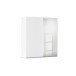 Schwebetürenschrank >Fifty< mit Spiegel, inkl. 2 Böden / 2 Kleidersatngen, in alpinweiß - 201x223x66cm (BxHxT)