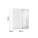 Schwebetürenschrank >Fifty< mit Spiegel, inkl. 2 Böden / 2 Kleidersatngen, in alpinweiß - 201x223x66cm (BxHxT)