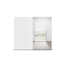 Schwebetürenschrank >Fifty< mit Spiegel, 3 Böden / 3 Kleiderstangen, in alpinweiß - 251x223x66cm (BxHxT)
