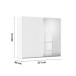 Schwebetürenschrank >Fifty< mit Spiegel, 3 Böden / 3 Kleiderstangen, in alpinweiß - 251x223x66cm (BxHxT)