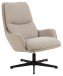 Loungesessel >Bosley< mit Drehfunktion, in Stoff-Beige - 72x93x84cm (BxHxT)