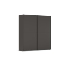 Schwebetürenschrank >Fifty< mit 2 Böden und 2 Kleiderstangen, in graphit - 201x223x66cm (BxHxT)