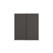 Schwebetürenschrank >Fifty< mit 2 Böden und 2 Kleiderstangen, in graphit - 201x223x66cm (BxHxT)