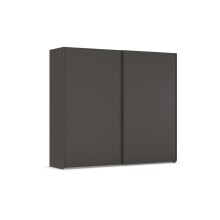 Schwebetürenschrank >Fifty< mit 3 Böden und 3 Kleiderstangen, in graphit - 251x223x66cm (BxHxT)