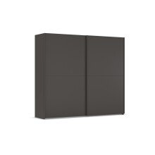 Schwebetürenschrank >Fifty< mit 3 Böden und 3 Kleiderstangen, in graphit - 251x223x66cm (BxHxT)