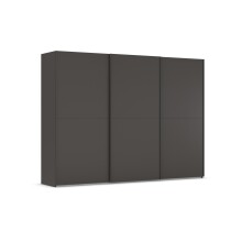 Schwebetürenschrank >Fifty< mit 3 Böden und 3 Kleiderstangen, in graphit - 301x223x66cm (BxHxT)