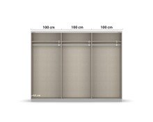 Schwebetürenschrank >Fifty< mit 3 Böden und 3 Kleiderstangen, in graphit - 301x223x66cm (BxHxT)