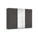 Schwebetürenschrank >Fifty< mit Spiegel, 3 Böden / 3 Kleiderstangen, in graphit - 301x223x66cm (BxHxT)