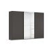Schwebetürenschrank >Fifty< mit Spiegel, 3 Böden / 3 Kleiderstangen, in graphit - 301x223x66cm (BxHxT)