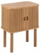 Nachtkommode >Langley< mit Lamellenfront in Eiche furniert, MDF - 45x60x30cm (BxHxT)