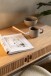 Schreibtisch >Langley< mit Lamellenfront in Eiche furniert, MDF - 100x75x50cm (BxHxT)