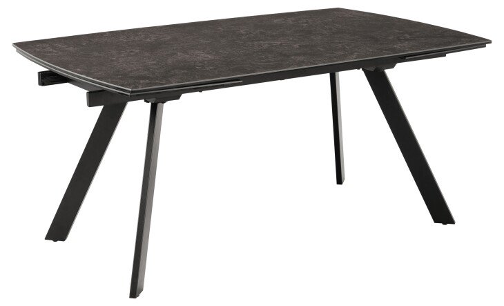 Kulissen-Esstisch >Blackburn< (ausziehbar auf 240cm) in Glas-Keramik / schwarz - 160(240cm)x75x97 (BxHxT)